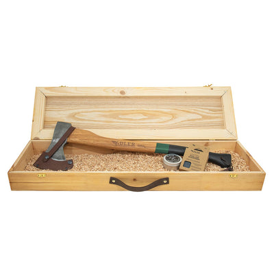 Axe Gift Set (incl. Wooden Box & Sharpening Stone)