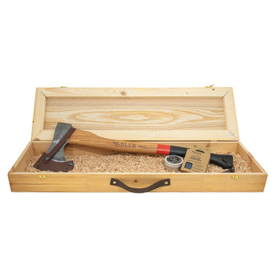 Set Cadeau Hache (Boîte en Bois incluse)